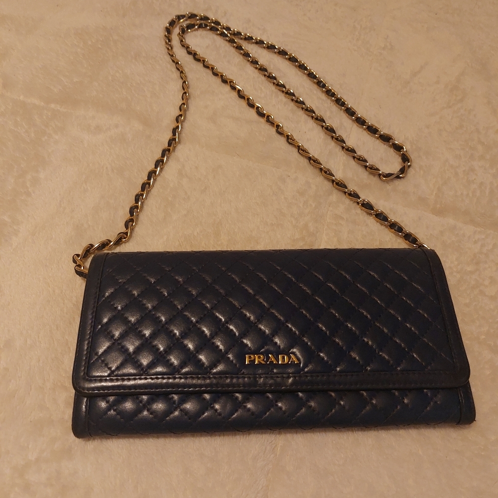 Prada soft calf quilt crossbody